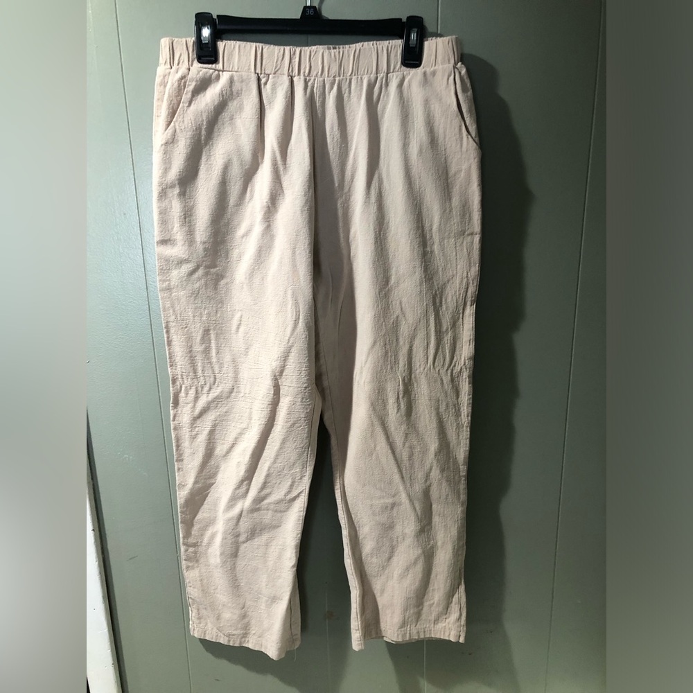 Khaki color linen pants. Size XL.